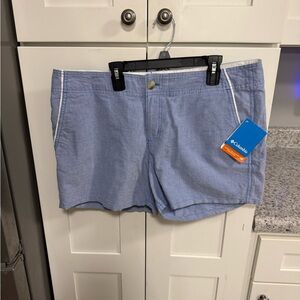 Columbia Light Blue Women's Everyday Shorts with White Trim